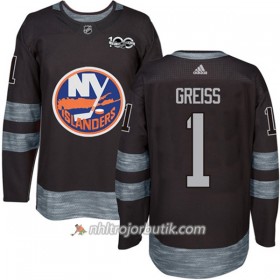 Män Ishockey New York Islanders Tröja Thomas Greiss 1 1917-2017 100th Anniversary Adidas Svart Authentic